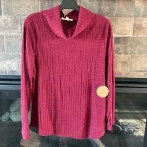 Elegant Maroon Cowl Neck Sweater